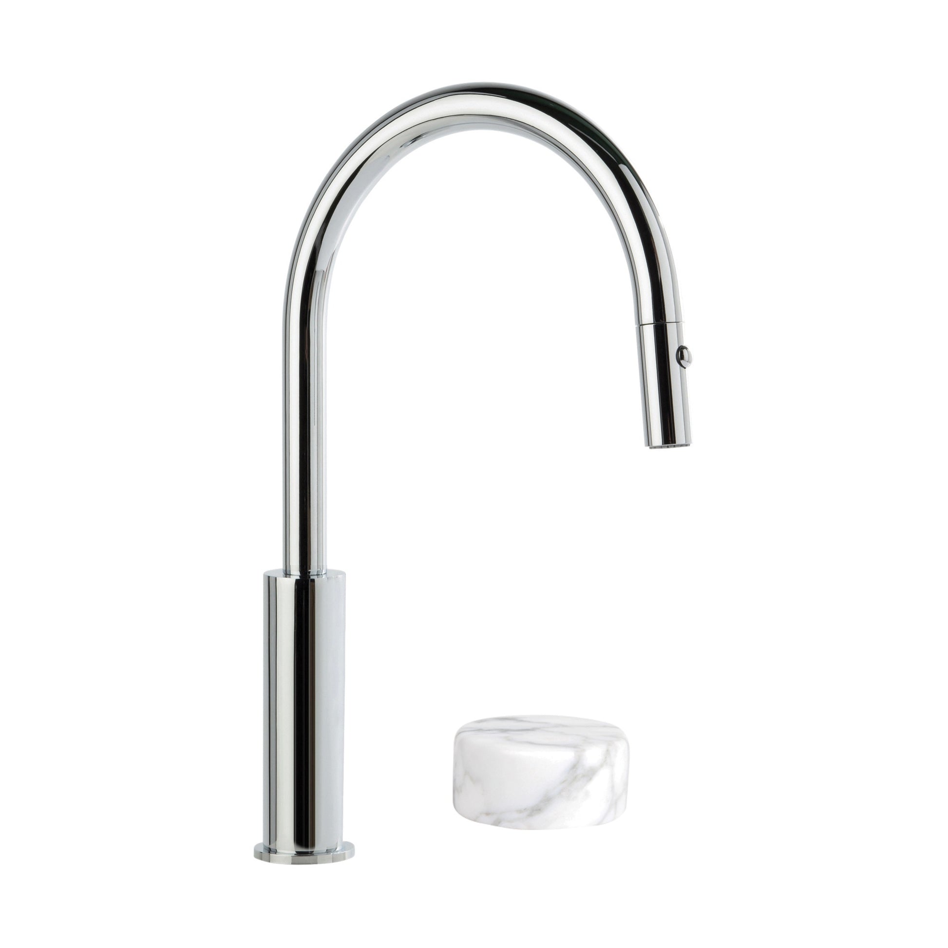 Halo Kitchen Set w Marble Handle and Pullout Spray, Durobrite Chrome