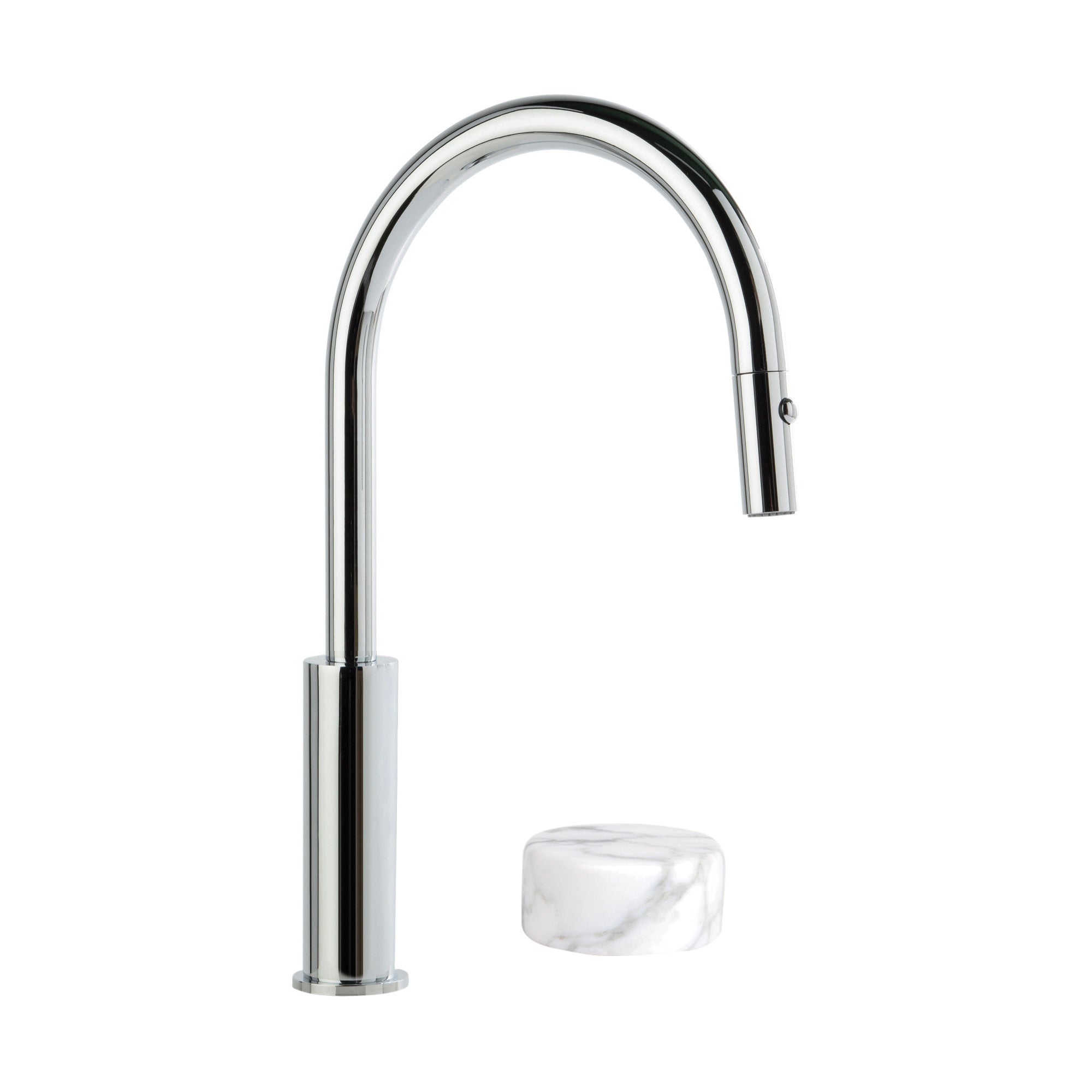 Halo Kitchen Set w Marble Handle and Pullout Spray, Durobrite Chrome