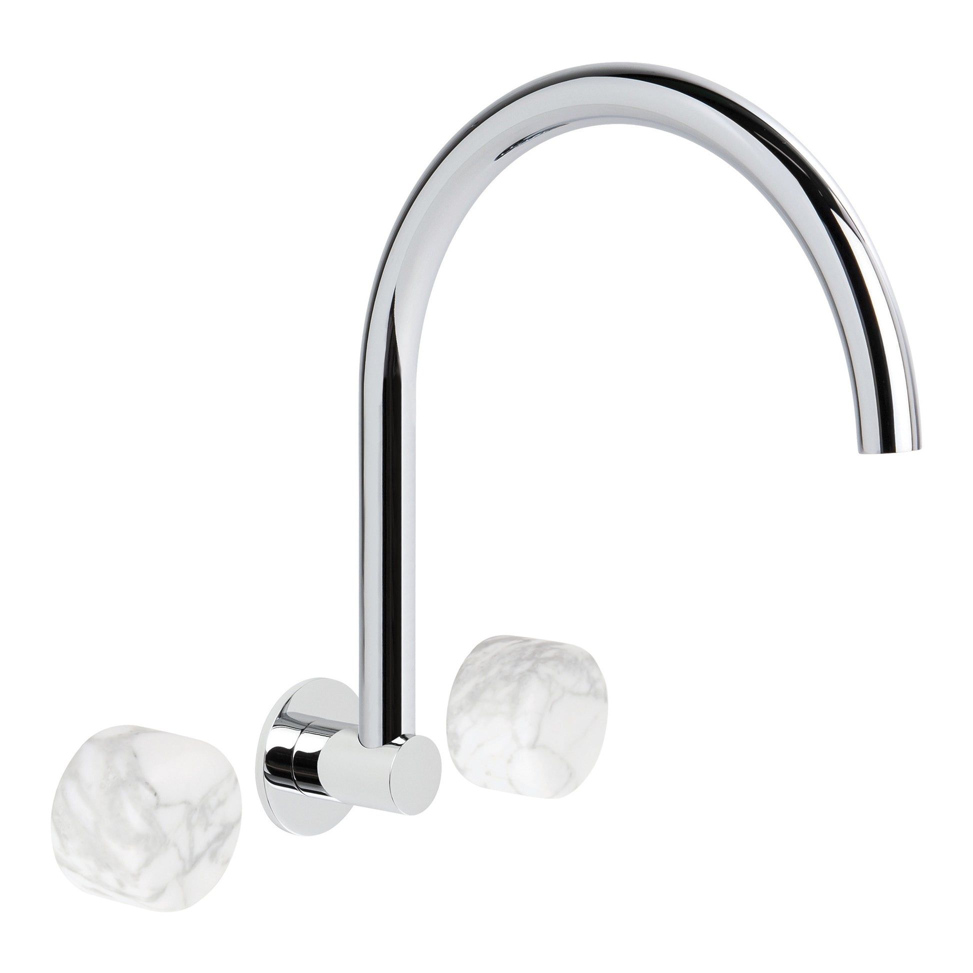 Halo Wall Set w Marble Handle, Durobrite Chrome
