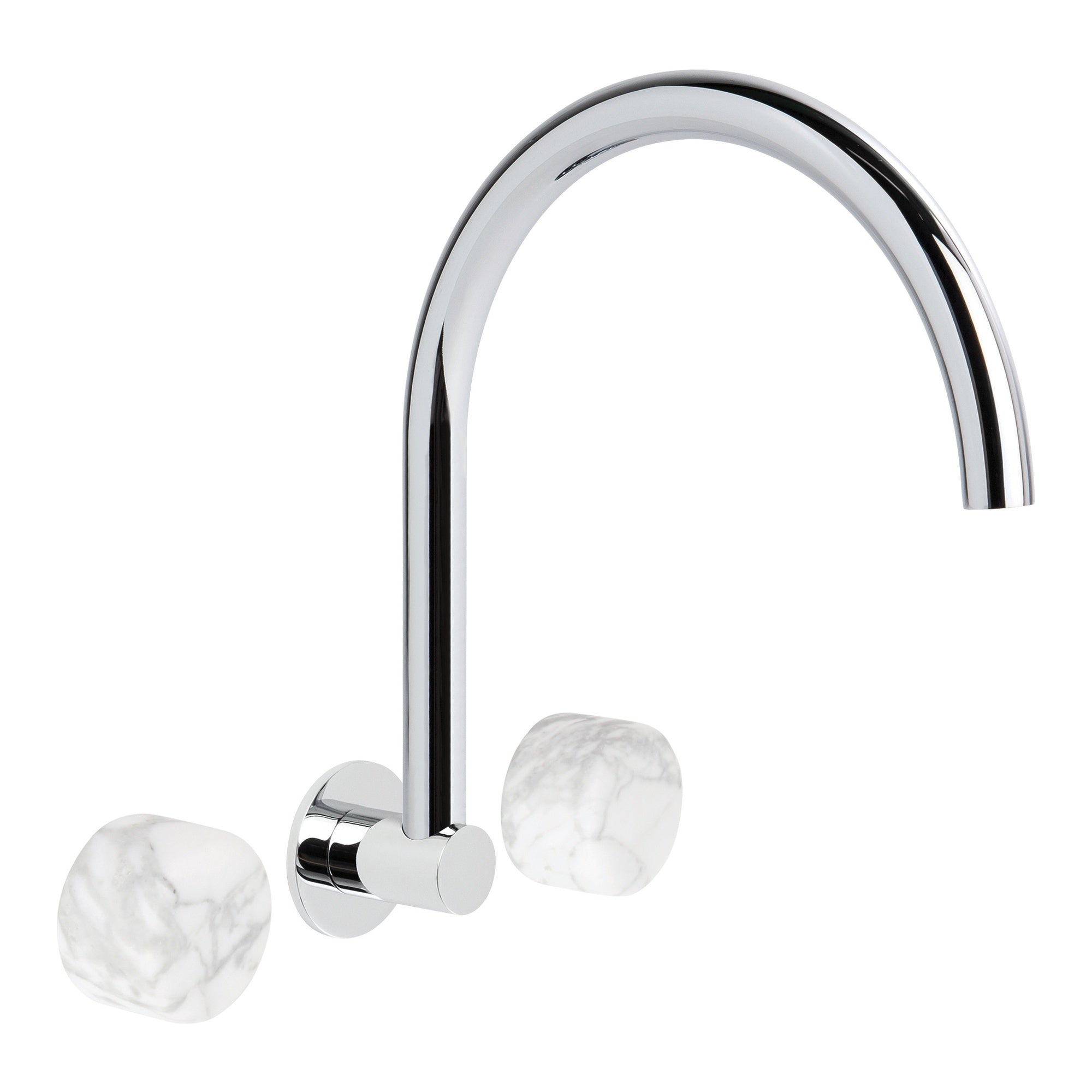 Halo Wall Set w Marble Handle, Durobrite Chrome