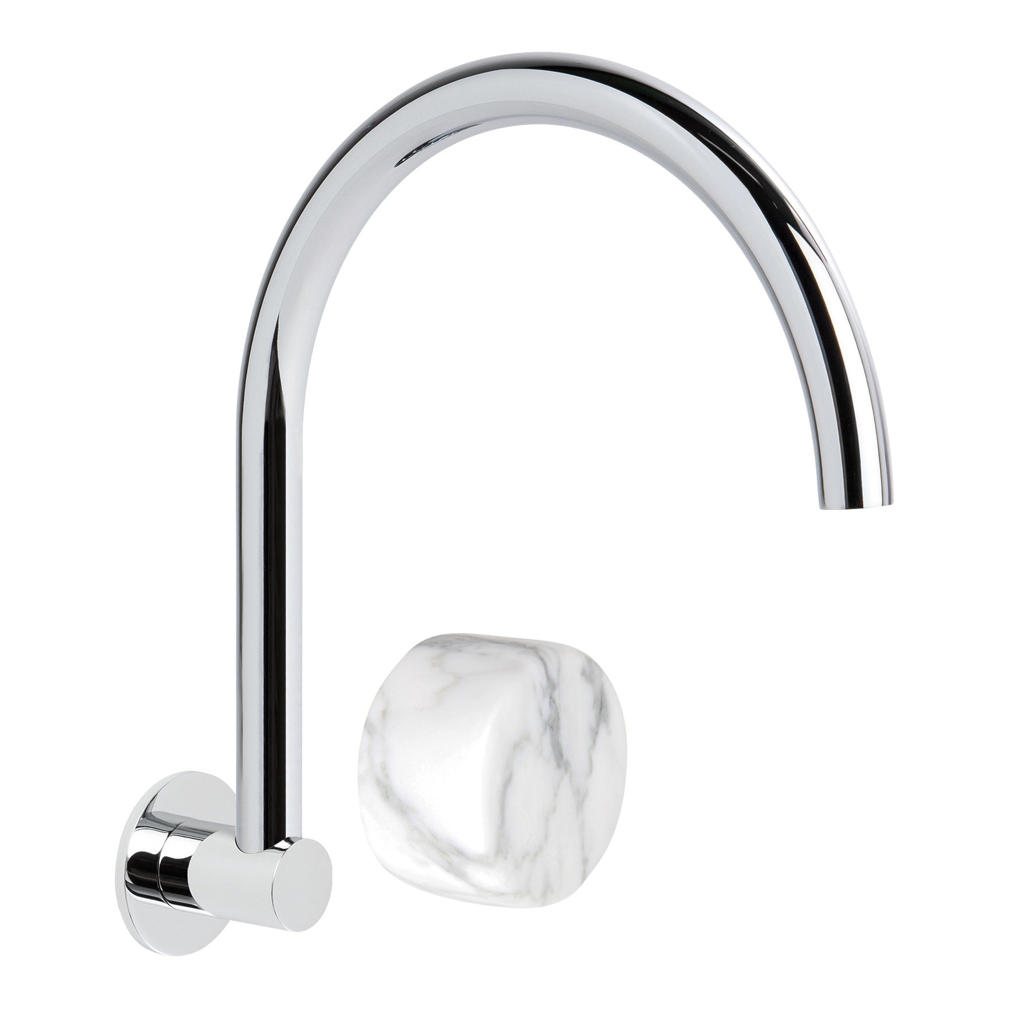 Halo Wall Set w Marble Handle, Durobrite Chrome