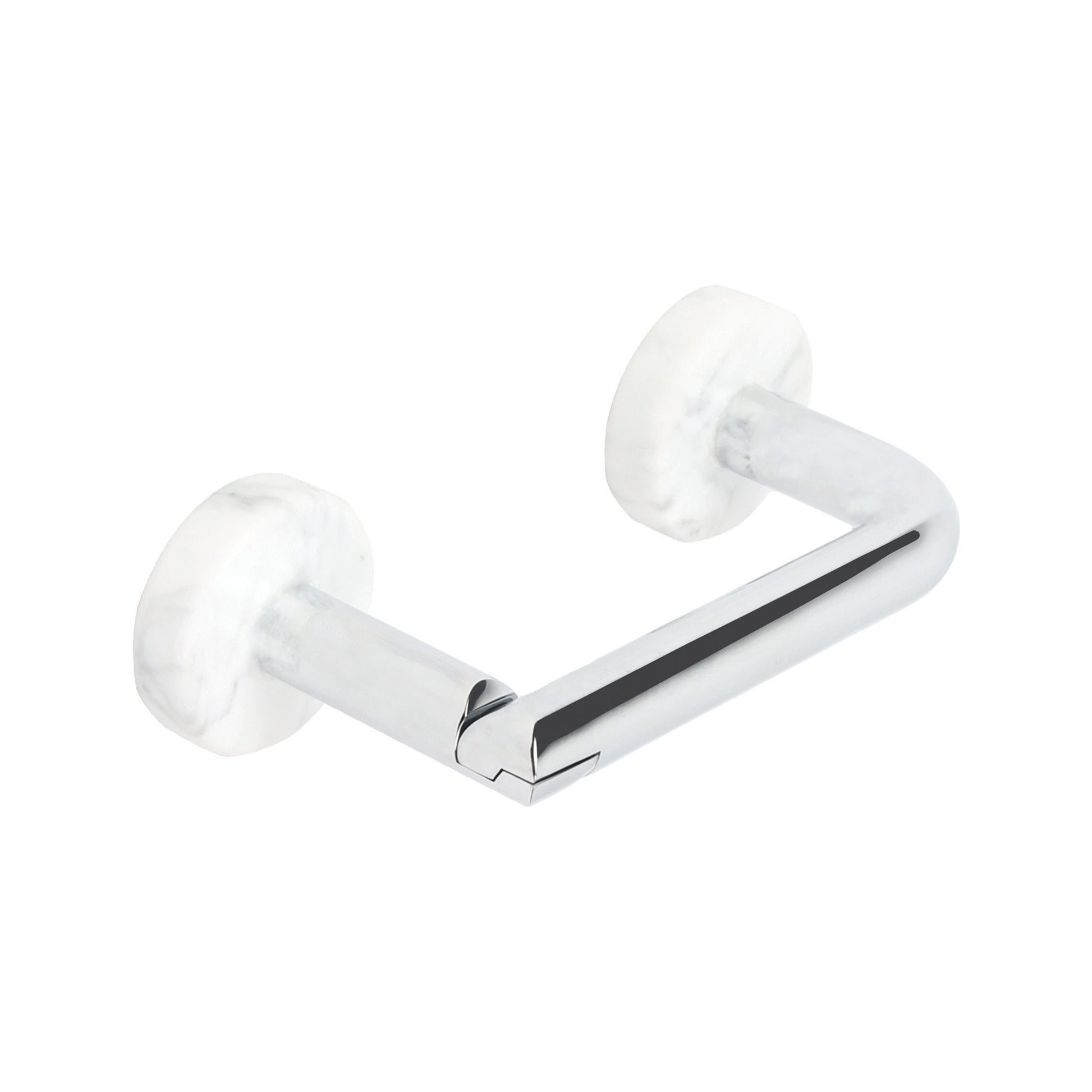 Halo Toilet Roll Holder w Marble Trim, Durobrite Chrome