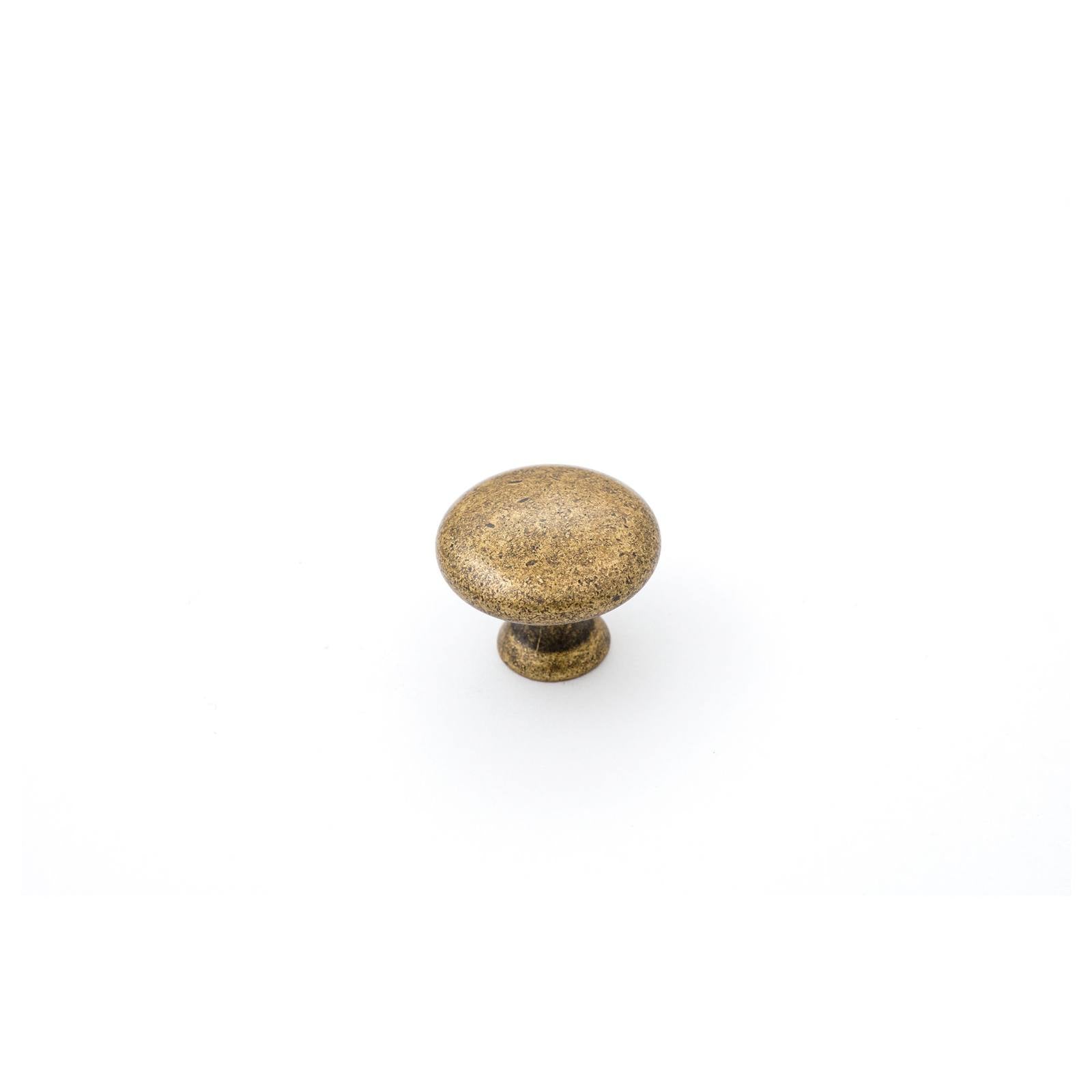 Shaker 30mm Plain Knob, Antique Brass