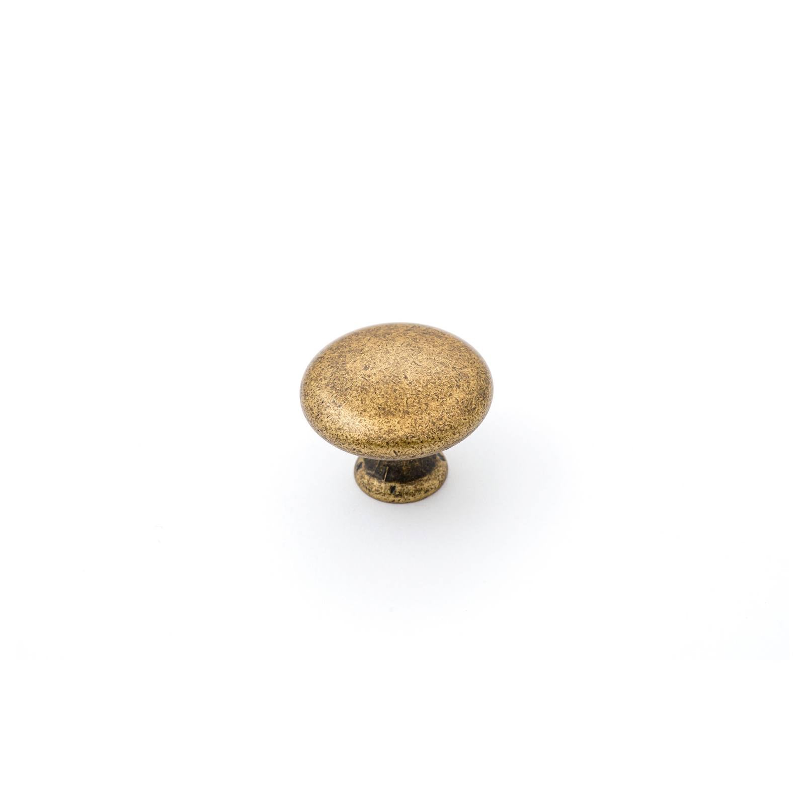 Shaker 35mm Plain Knob, Antique Brass
