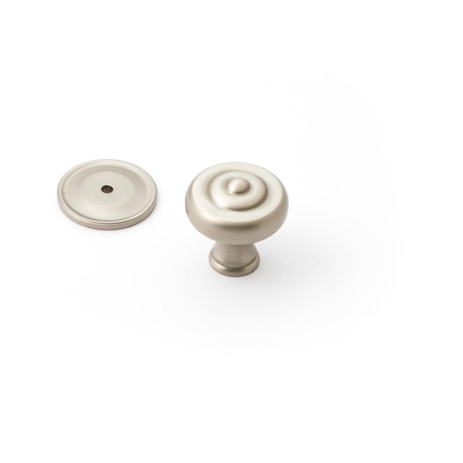 Decade 38mm Fluted Knob & Backplate, Dull Brushed Nickel