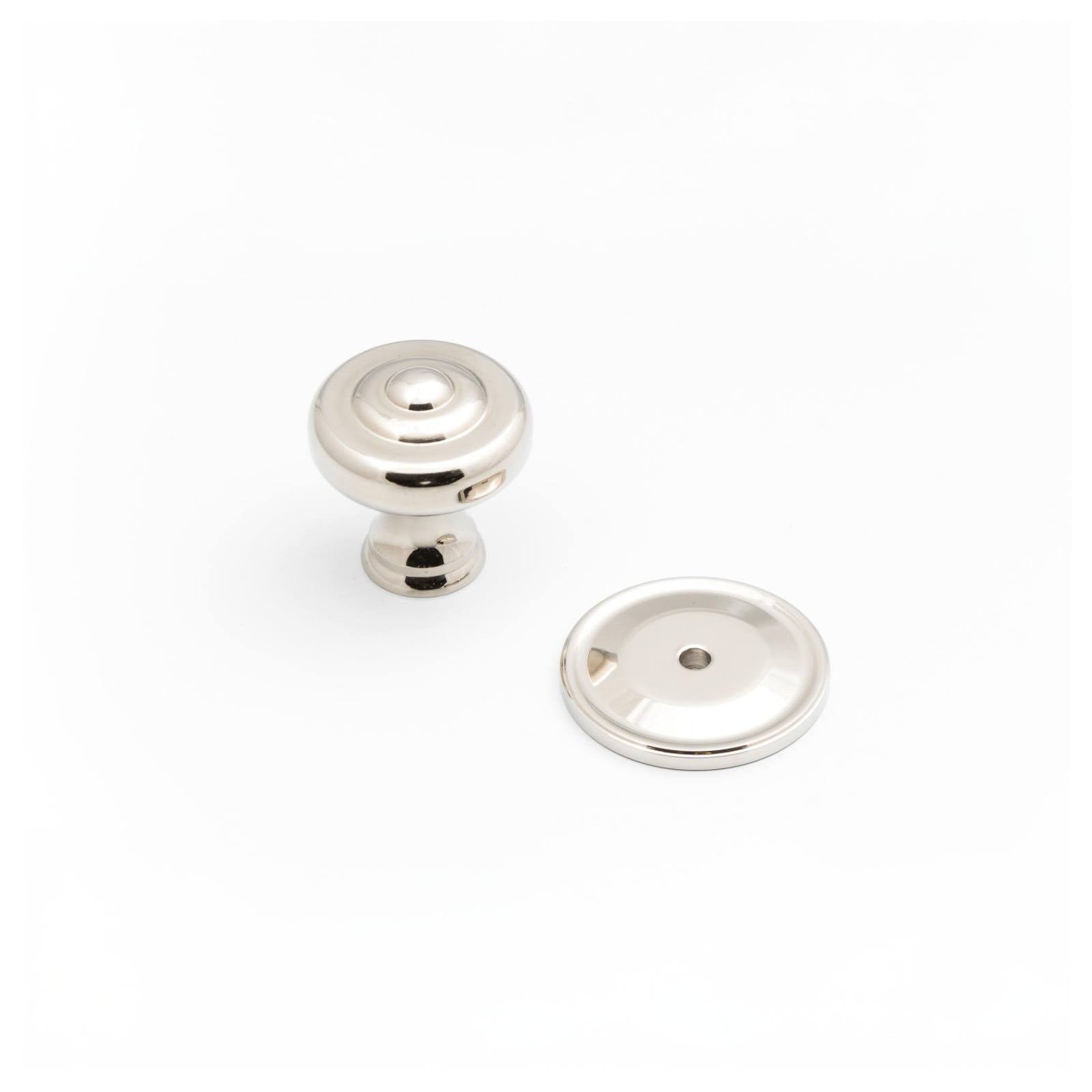 Decade 38mm Fluted Knob & Backplate, Polished Nickel
