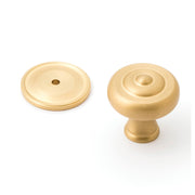 Decade 38mm Fluted Knob & Backplate, Satin Brass