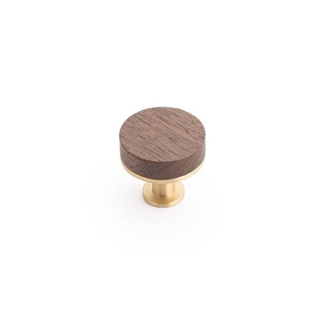 Tundra 30mm Knob, Walnut Satin Brass