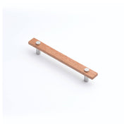 Lenah 160mm Cabinet Handle, Tasmanian Oak & Polished Chrome Face Caps