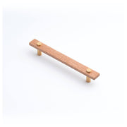 Lenah 160mm Cabinet Handle, Tasmanian Oak & Brushed Gold Face Caps