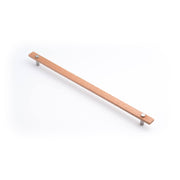 Lenah 416mm Cabinet Handle, Tasmanian Oak & Satin Chrome Face Caps