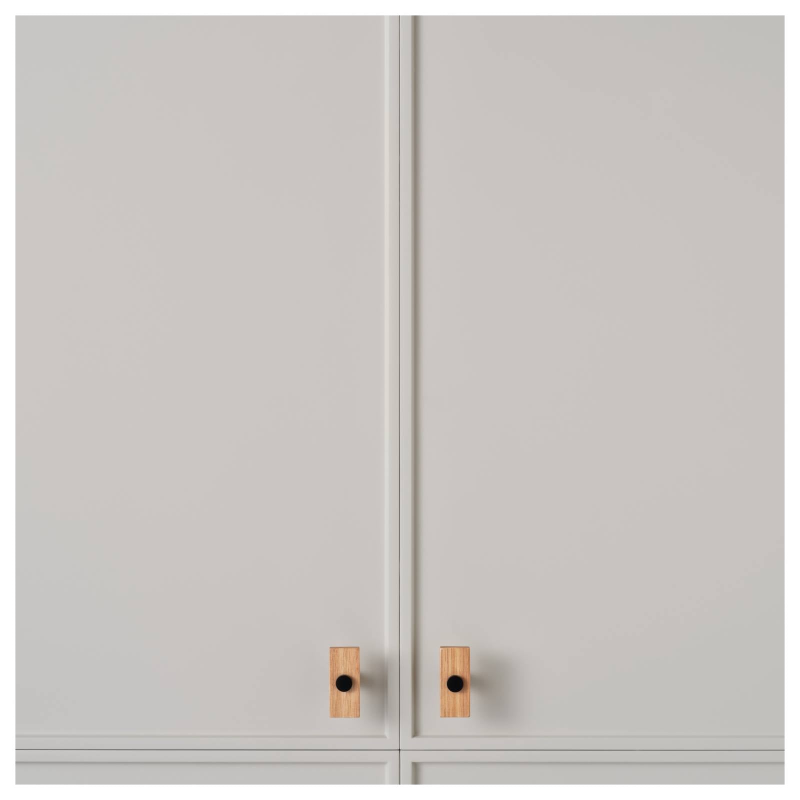 Lenah 50mm T-Bar Handle, European Beech & Matt Black Face Caps