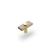 Lenah 50mm T-Bar Handle, European Beech & Polished Gold Face Caps