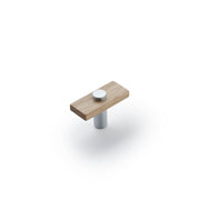 Lenah 50mm T-Bar Handle, European Beech & Satin Chrome Face Caps