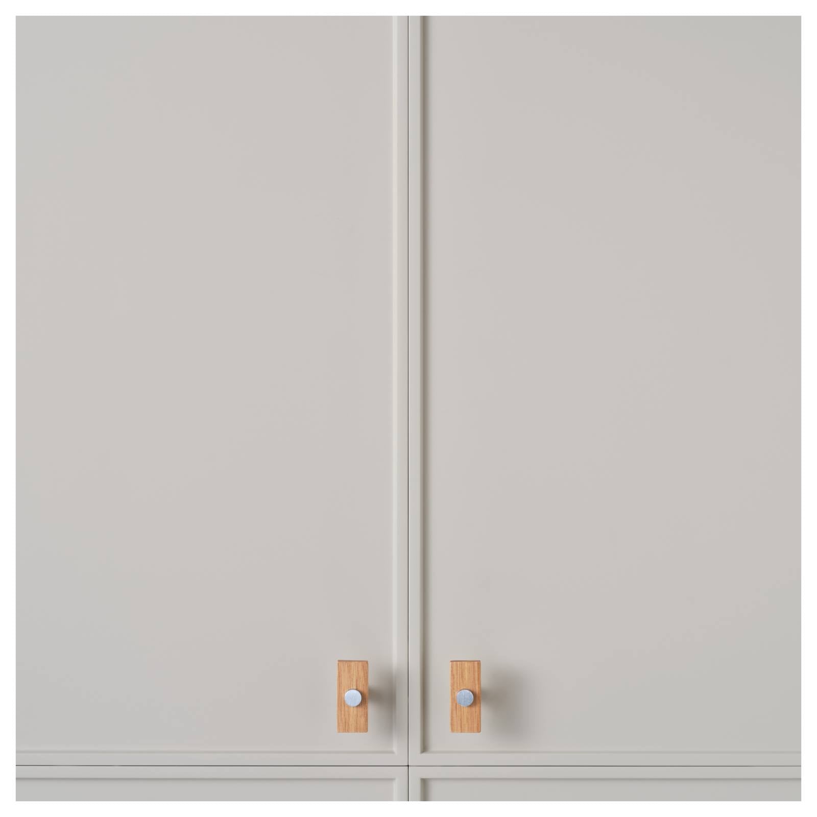 Lenah 50mm T-Bar Handle, European Beech & Satin Chrome Face Caps
