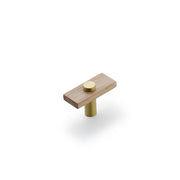 Lenah 50mm T-Bar Handle, European Beech & Brushed Gold Face Caps