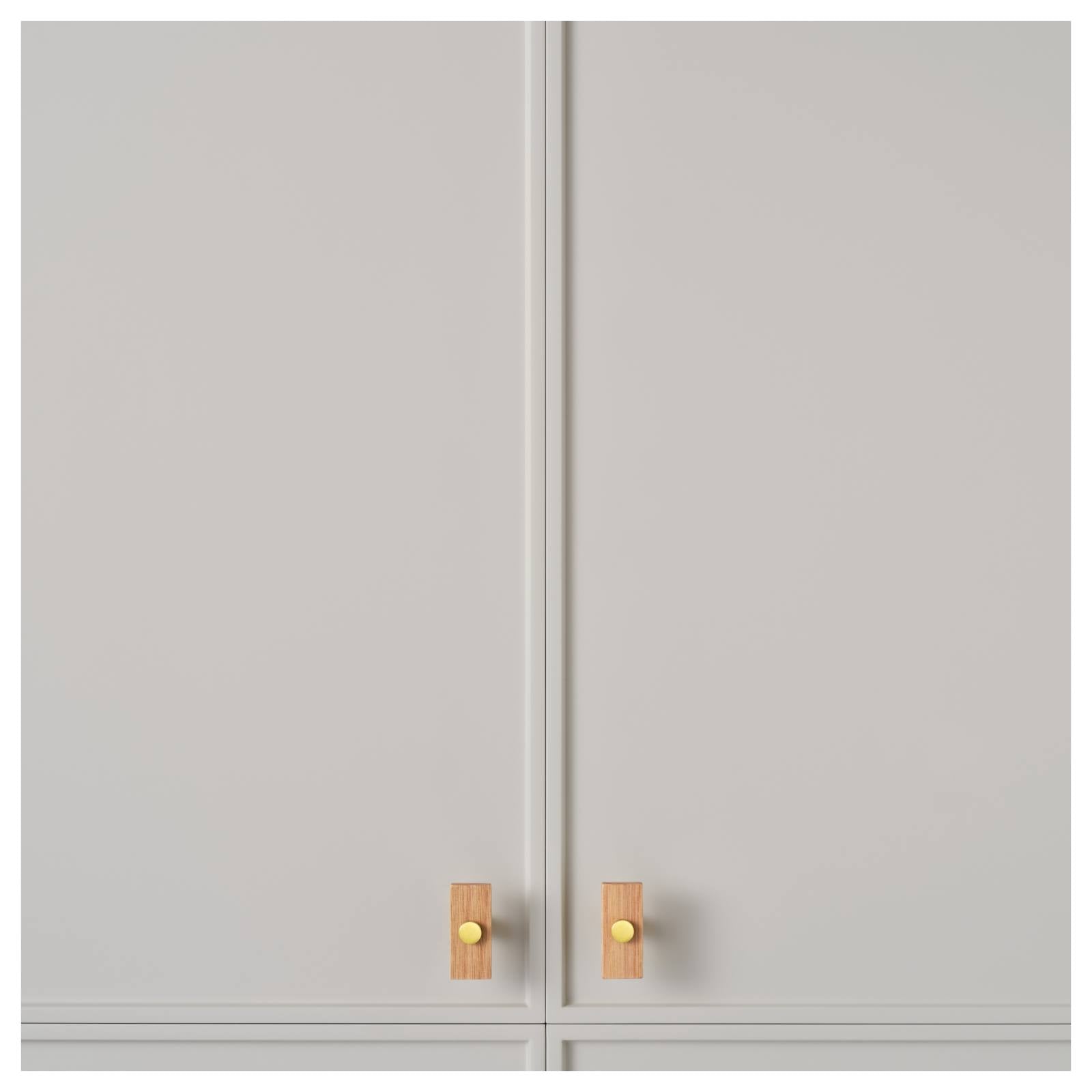 Lenah 50mm T-Bar Handle, European Beech & Brushed Gold Face Caps