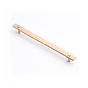 Lenah 288mm Cabinet Handle, European Beech & Satin Chrome Face Caps