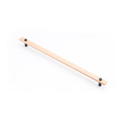 Lenah 416mm Cabinet Handle, European Beech & Matt Black Face Caps