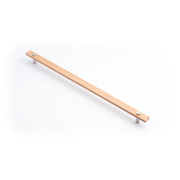 Lenah 416mm Cabinet Handle, European Beech & Polished Chrome Face Caps