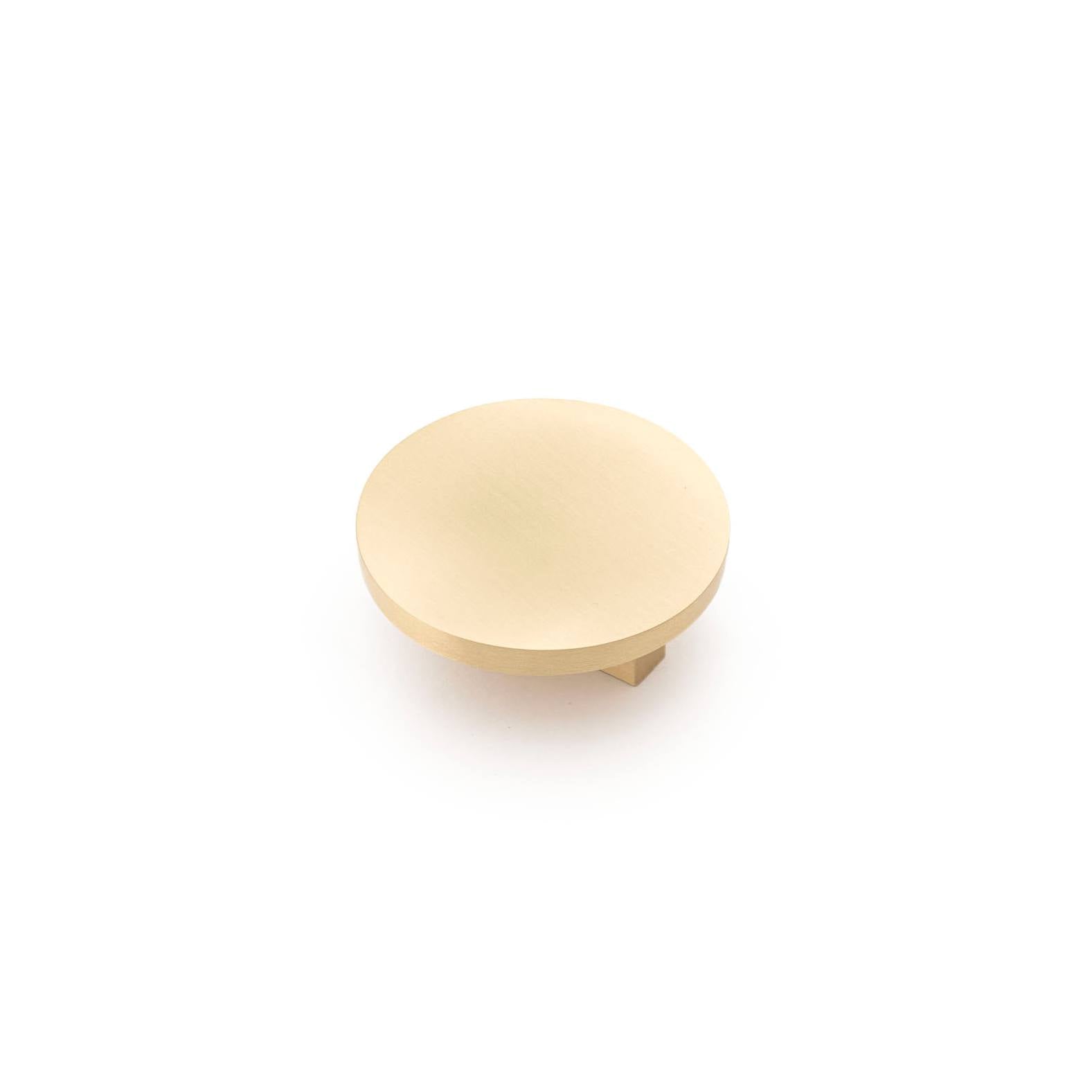 Cove 60mm Round Disc Knob, Brushed Brass
