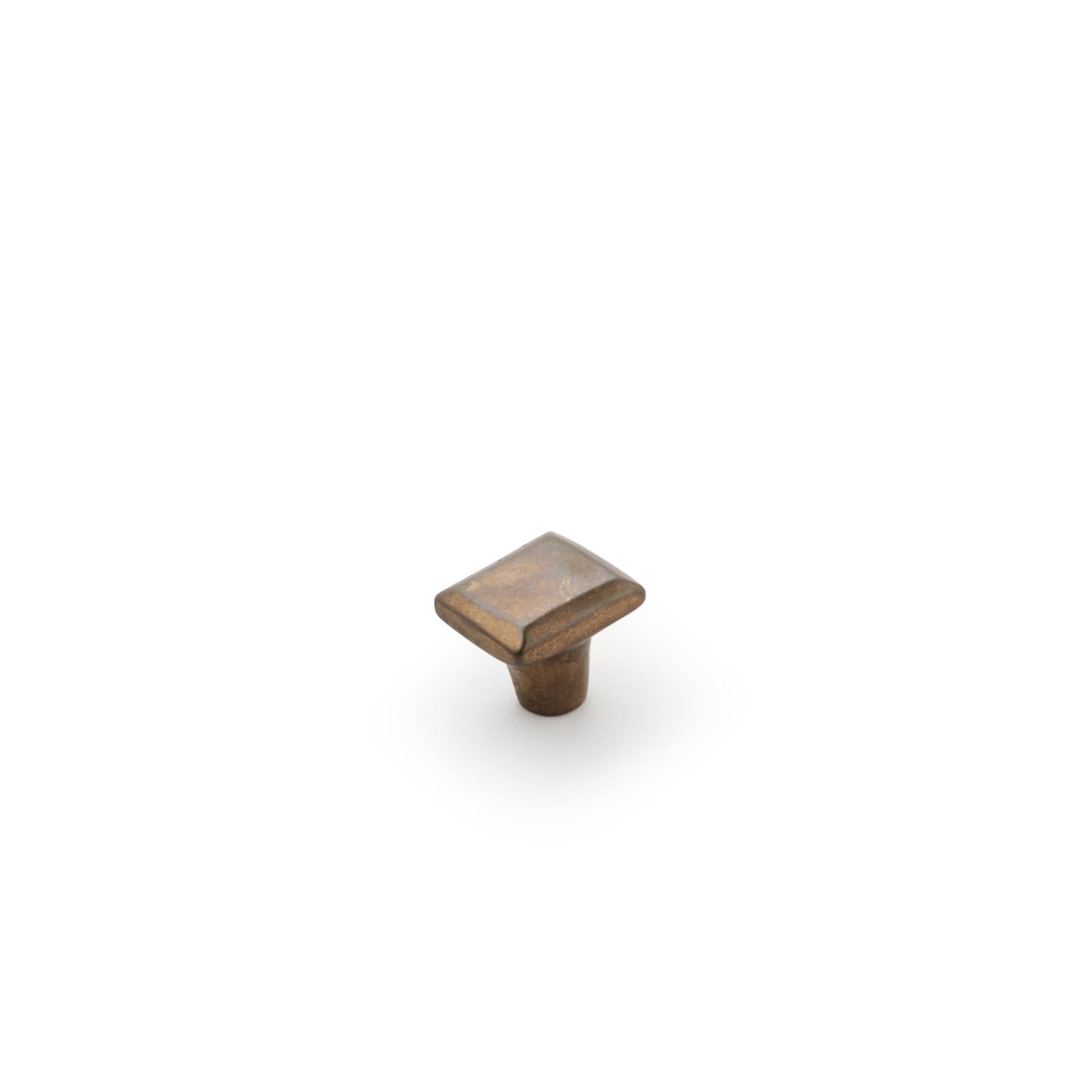 Cast 30x25mm Rectangle Knob, Light Bronze