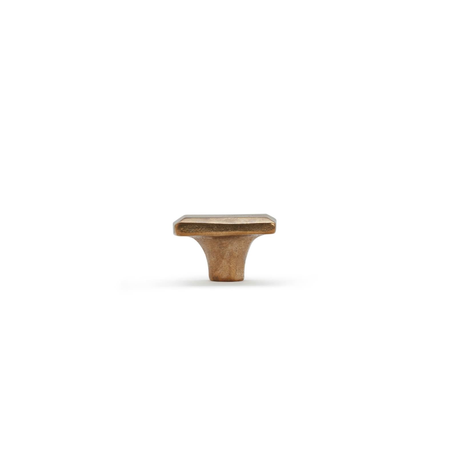 Cast 40x30mm Rectangle Knob, Light Bronze