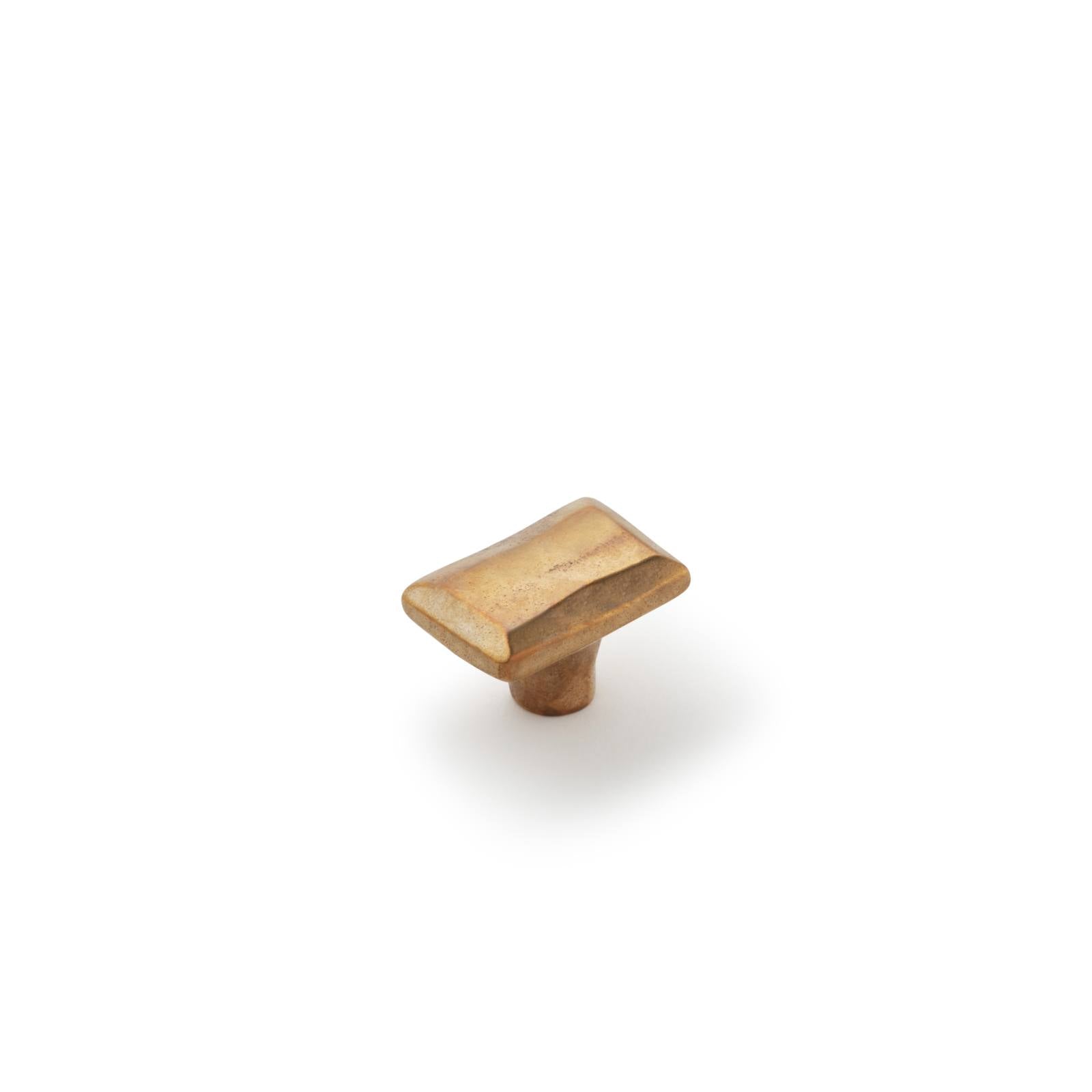 Cast 40x30mm Rectangle Knob, Light Bronze
