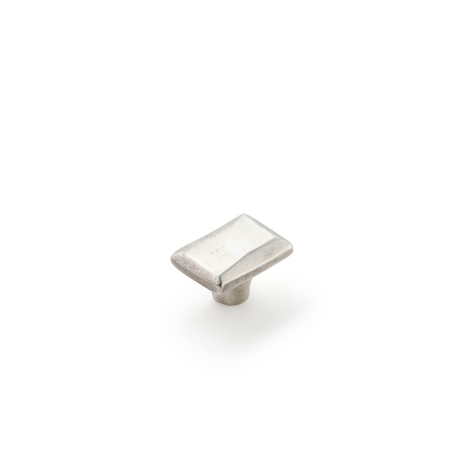 Cast 40x30mm Rectangle Knob, Silver