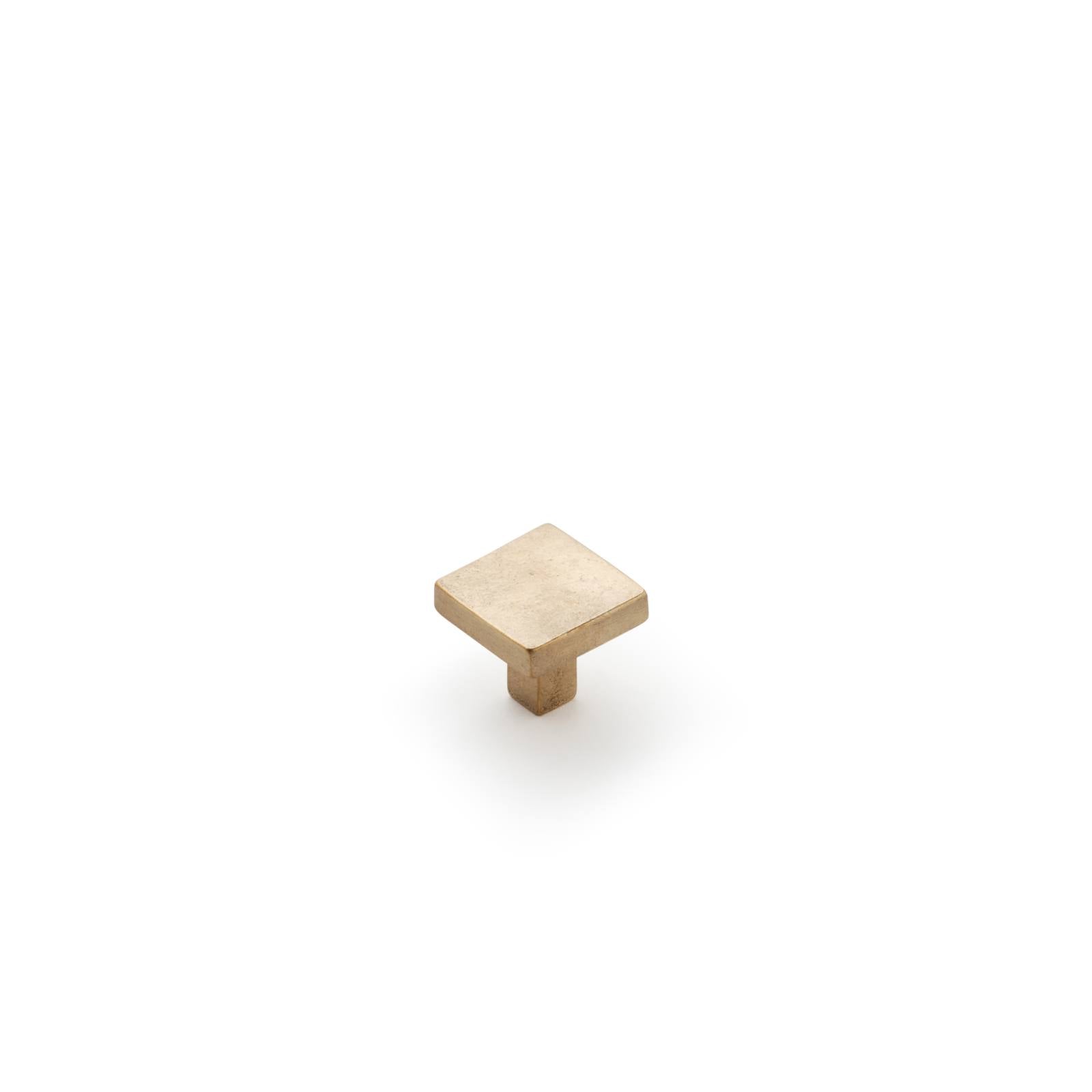 Cast 25mm Flat Square Knob, Light Bronze