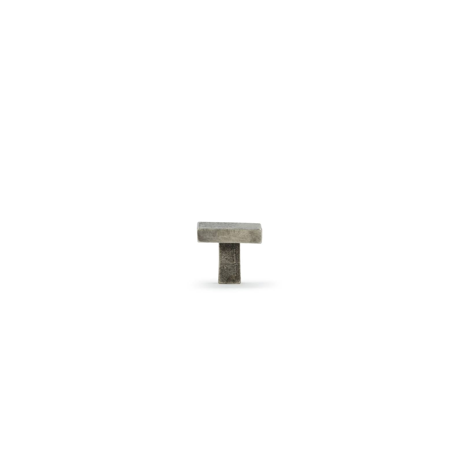 Cast 25mm Flat Square Knob, Silver