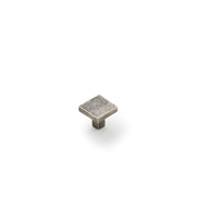 Cast 25mm Flat Square Knob, Silver