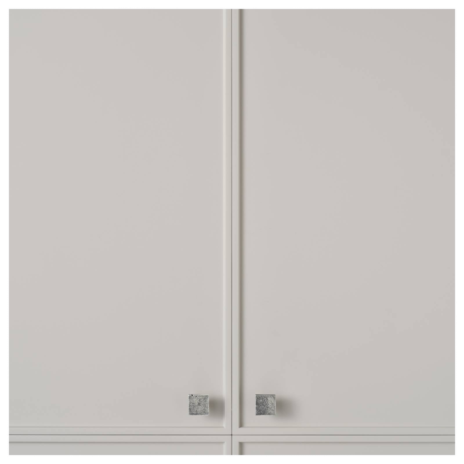 Cast 25mm Flat Square Knob, Silver