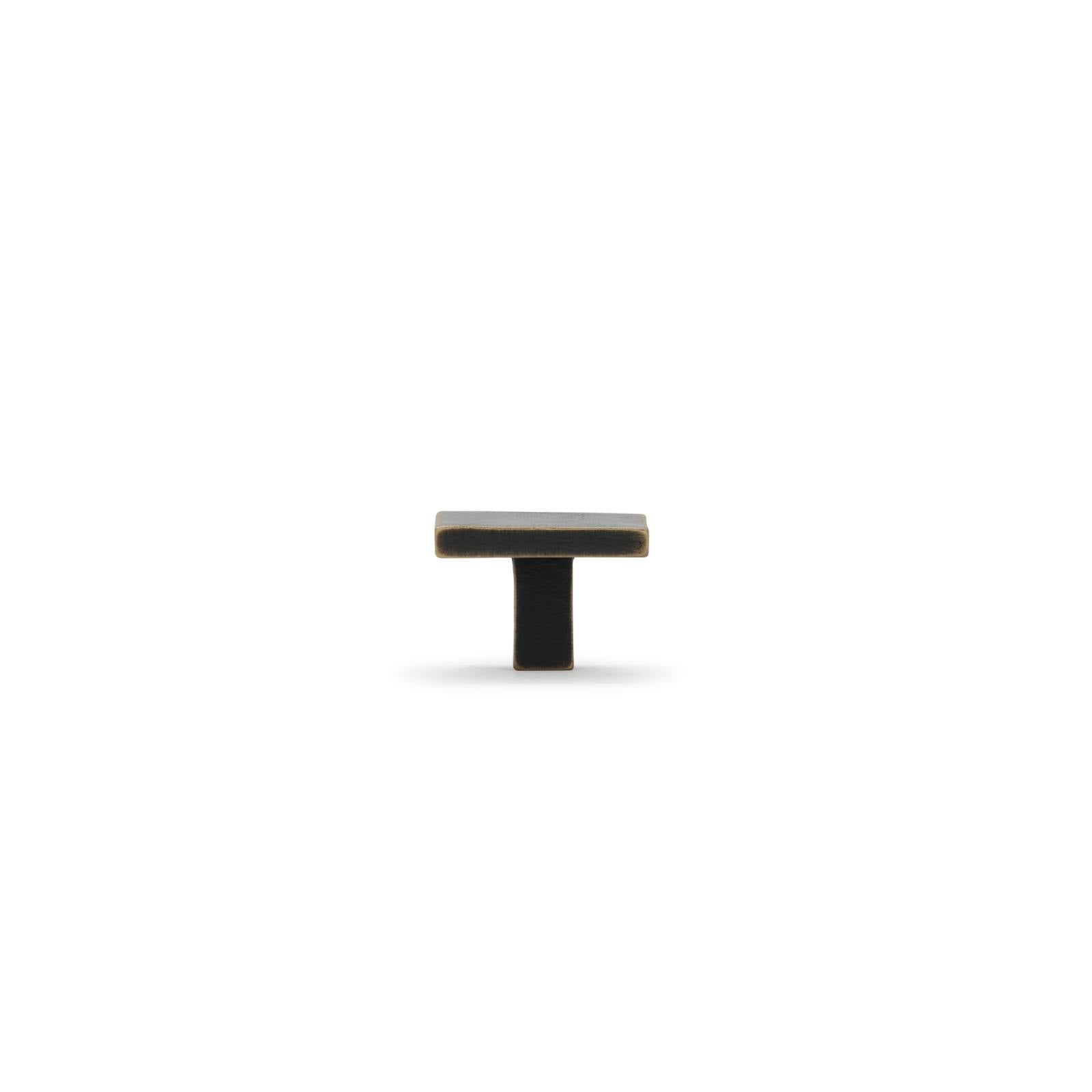 Cast 35mm Flat Square Knob, Dark Bronze