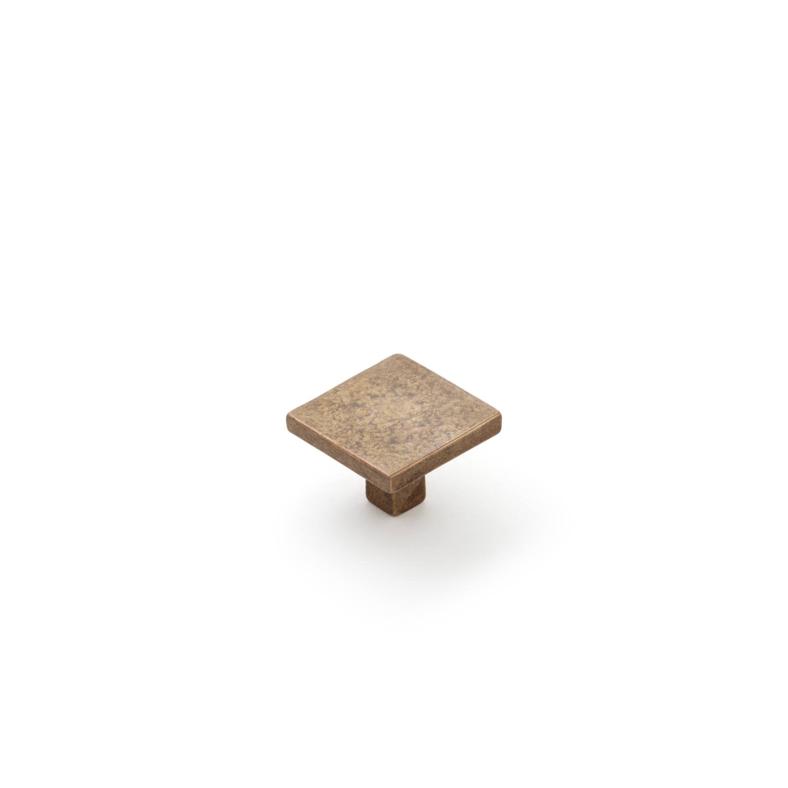 Cast 35mm Flat Square Knob, Light Bronze