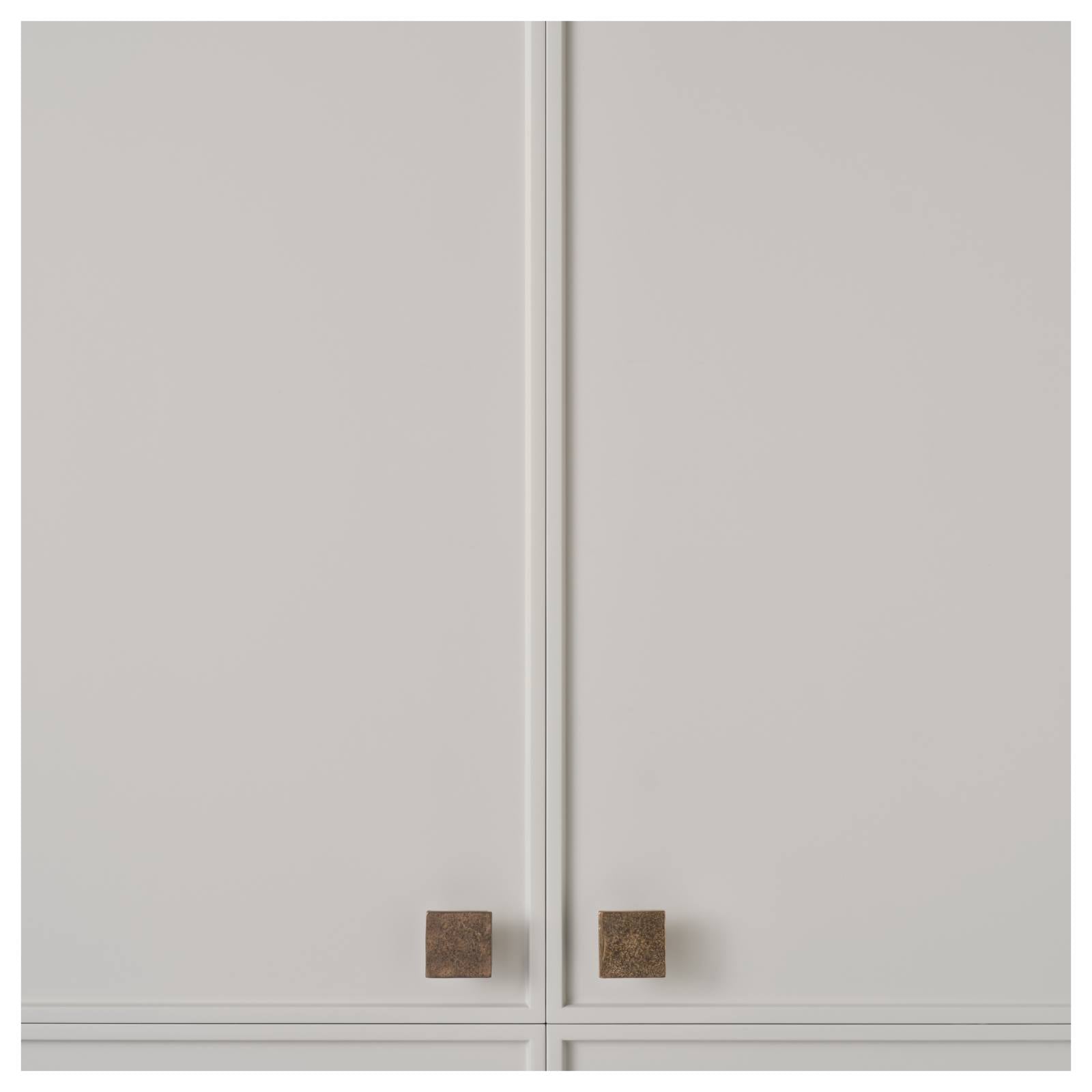 Cast 35mm Flat Square Knob, Light Bronze