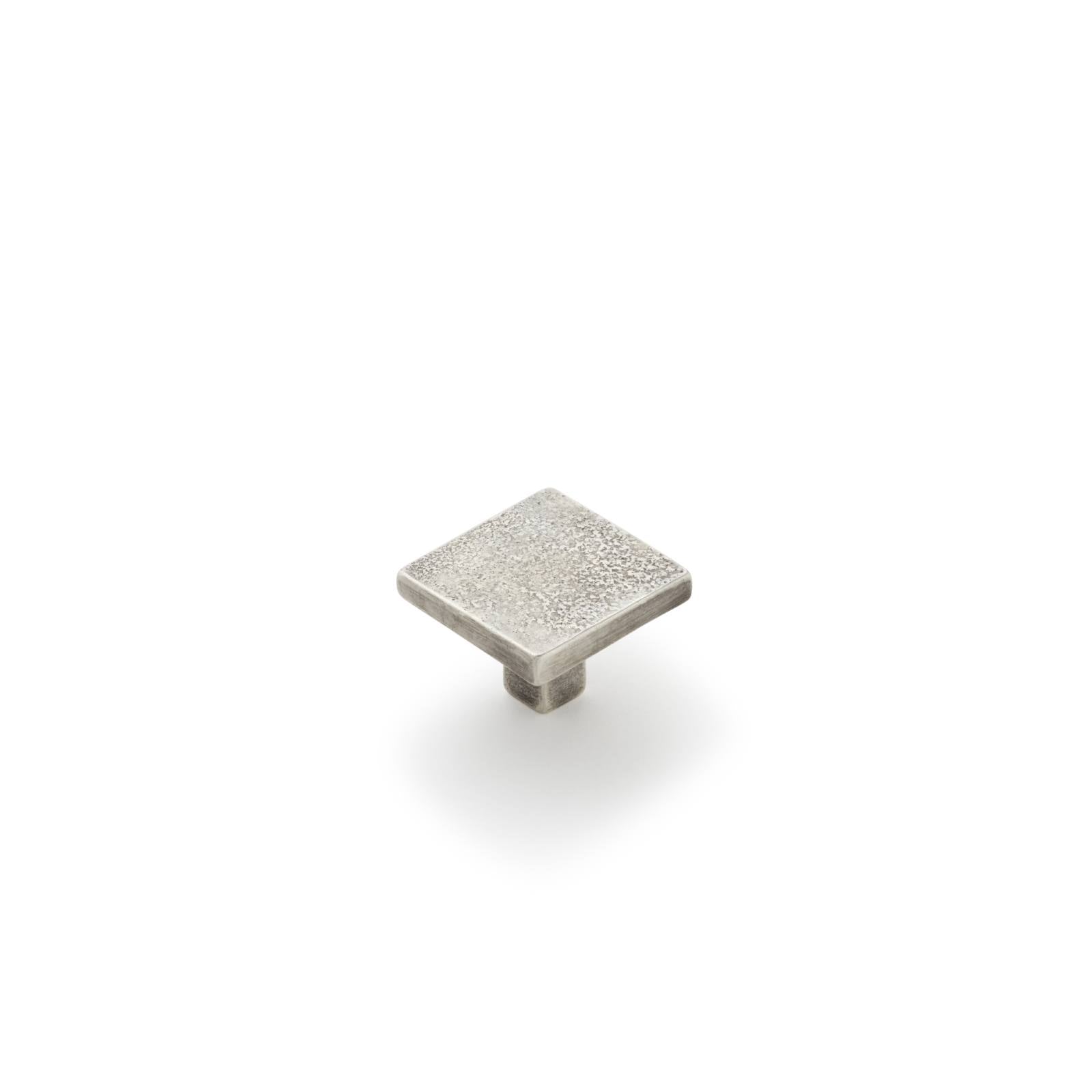Cast 35mm Flat Square Knob, Silver