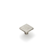 Cast 35mm Flat Square Knob, Silver