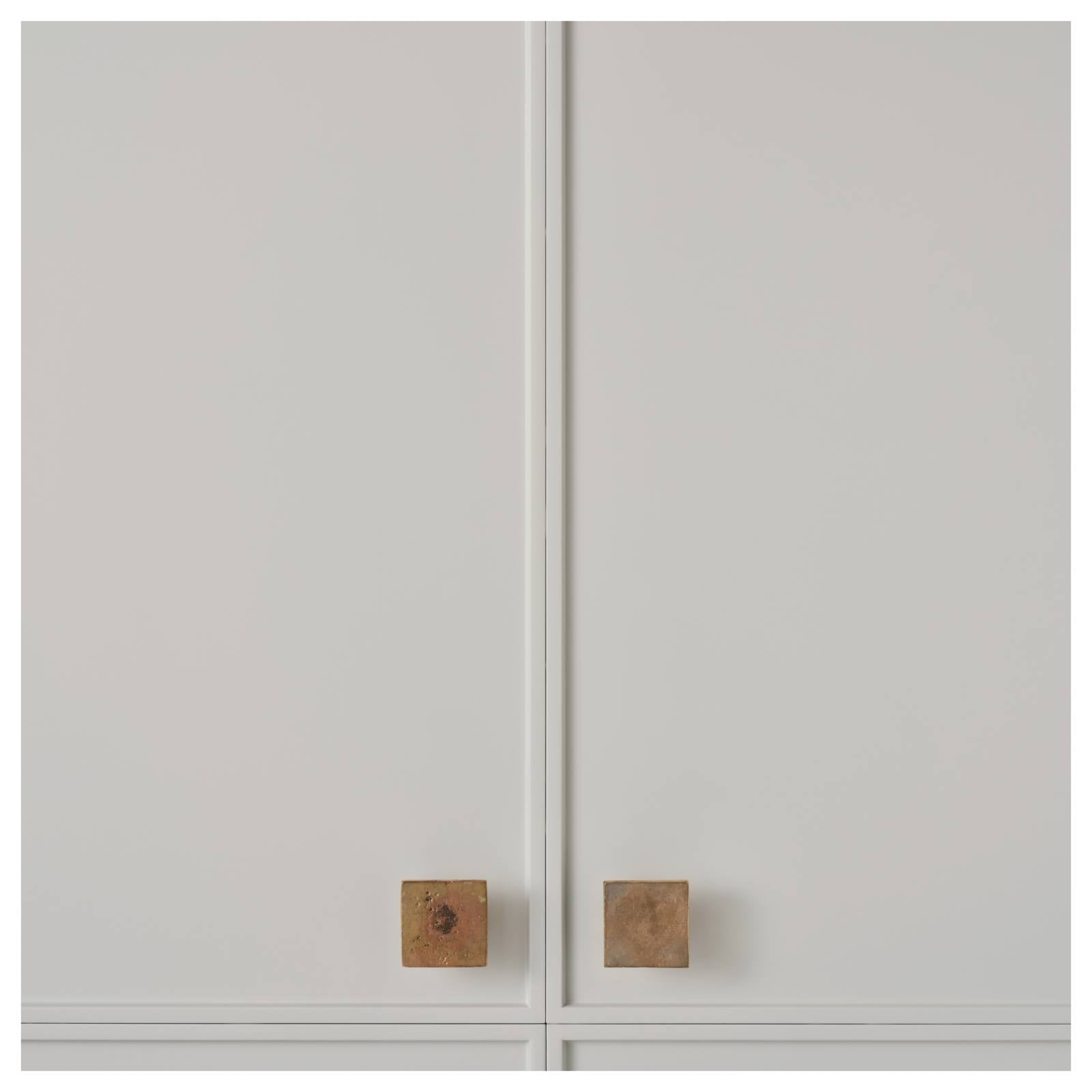 Cast 45mm Flat Square Knob, Light Bronze