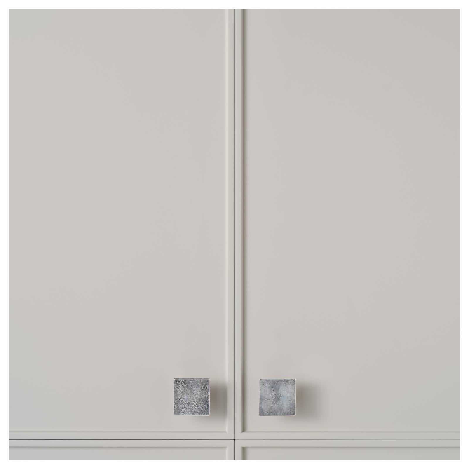 Cast 45mm Flat Square Knob, Silver