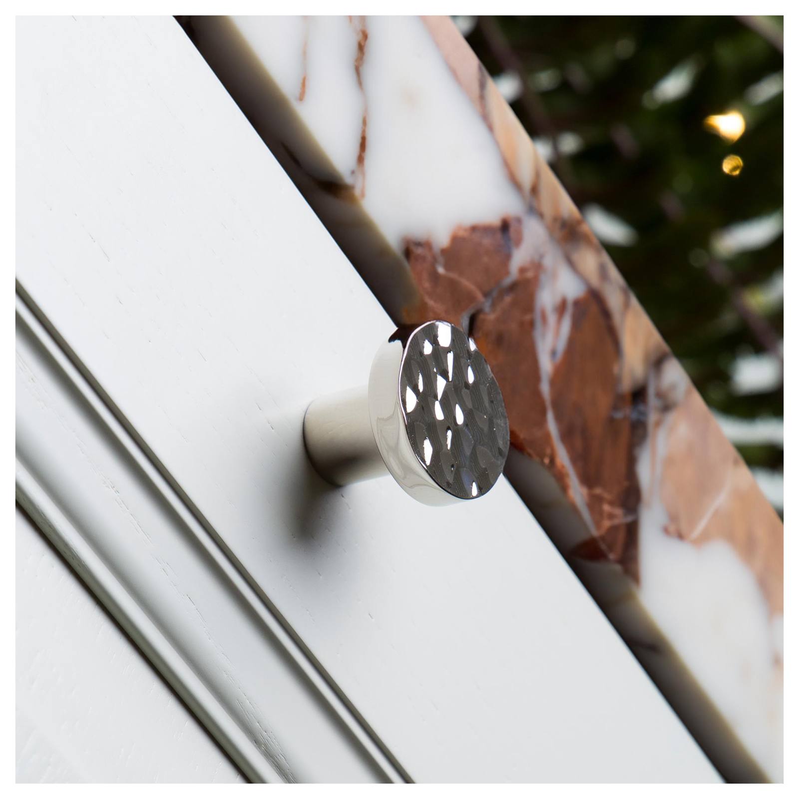 Tarn 38mm Hammered Knob, Polished Nickel