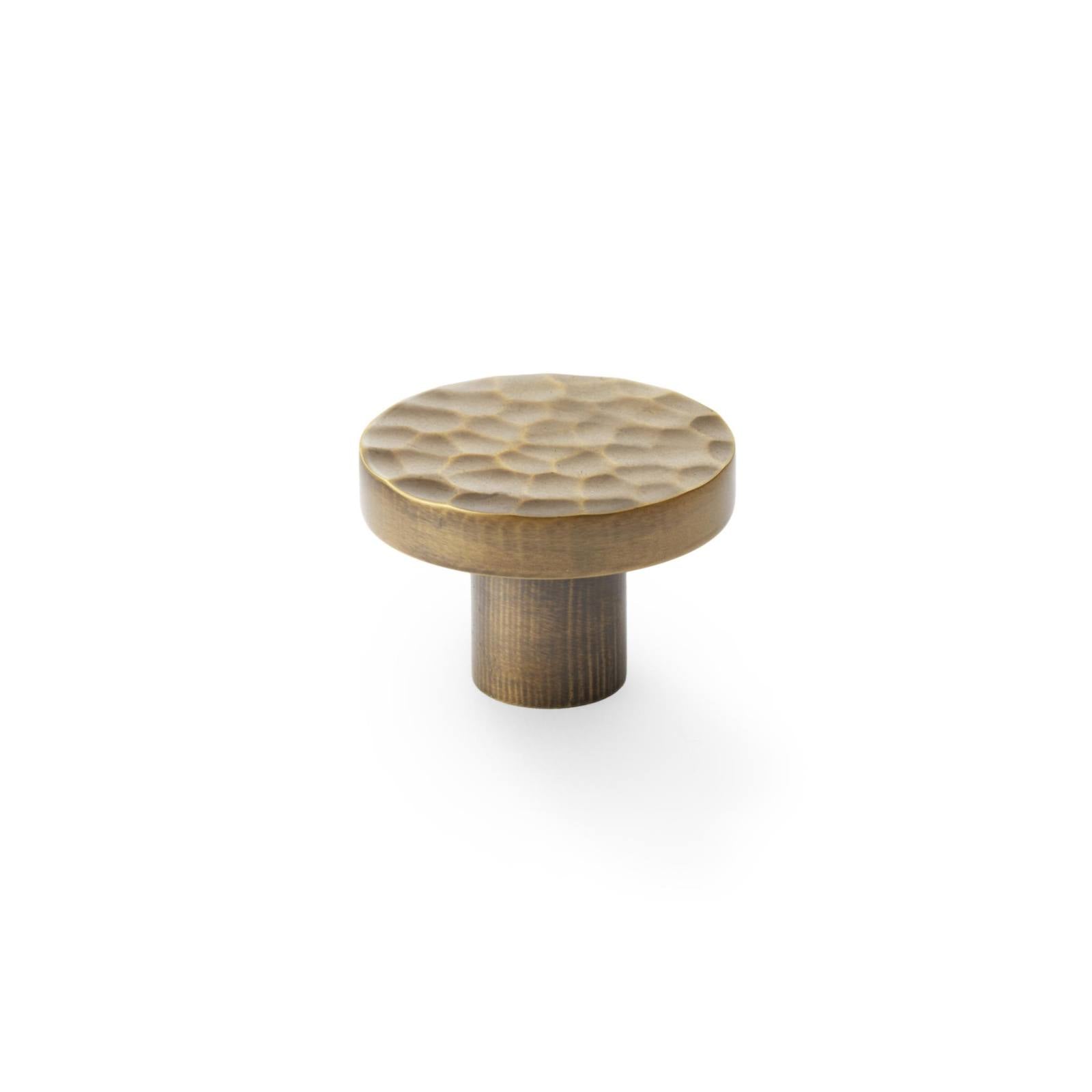 Tarn 38mm Hammered Knob, Aged Brass