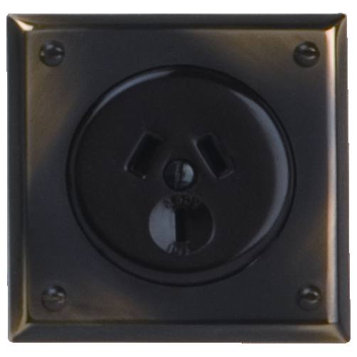 10 Series Socket, Antique Brass with Brown Inner