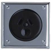 10 Series Socket, Chrome with Brown Inner