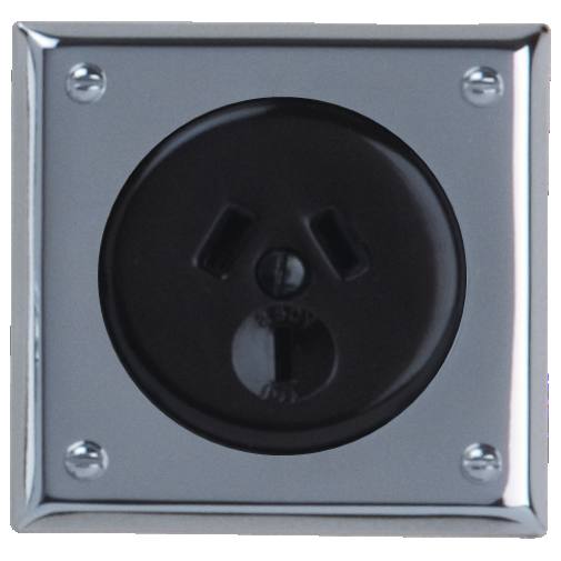 10 Series Socket, Chrome with Brown Inner