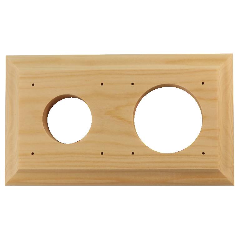 2 Gang Bungalow Oblong Pine Mounting Block, Raw