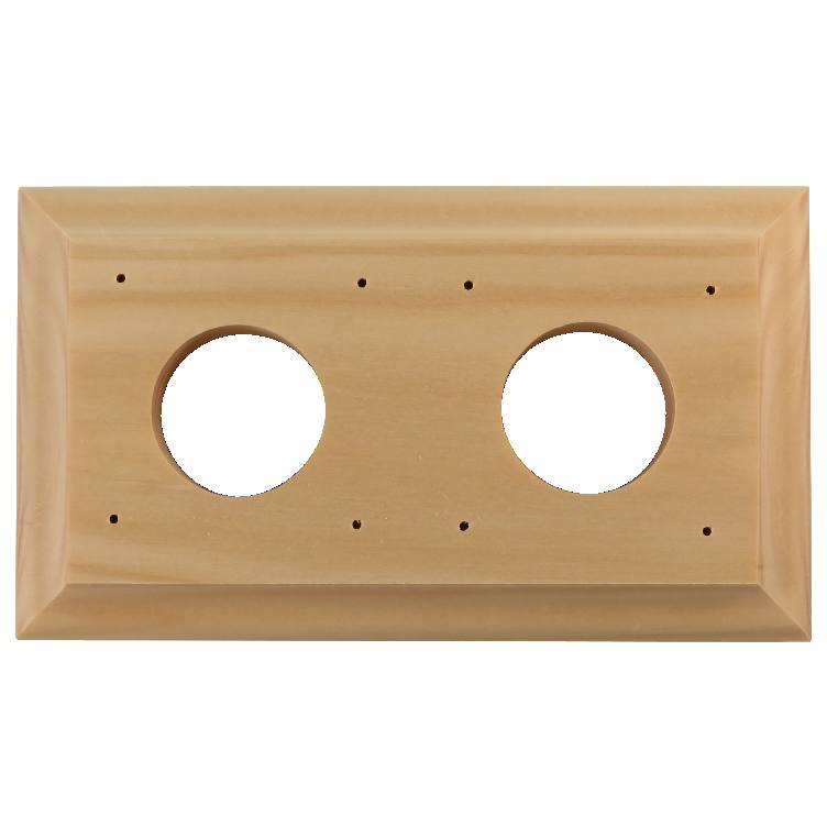 2 Gang Bungalow Rectangle Mounting Block, Raw Pine