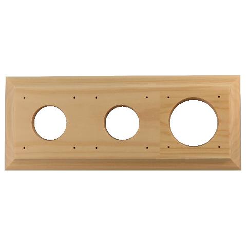 3 Gang Bungalow Oblong Pine Mounting Block, Raw