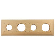 4 Gang Bungalow Oblong Pine Mounting Block, Raw