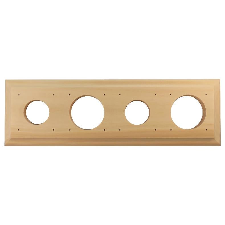 4 Gang Bungalow Oblong Pine Mounting Block, Raw